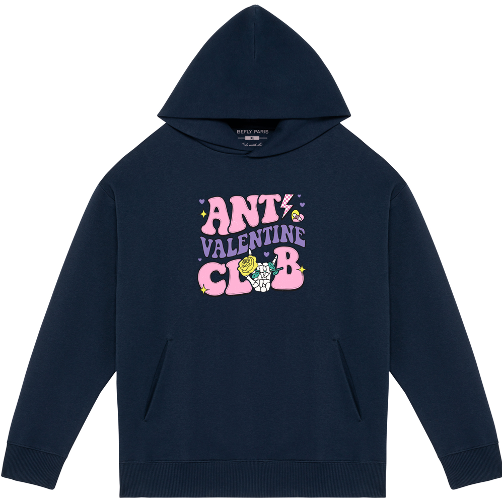 Sweat à capuche oversize Anti V Club